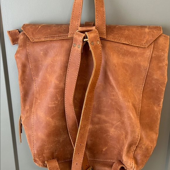 Raven + Lily Tan Leather Backpack NWOT main image 5